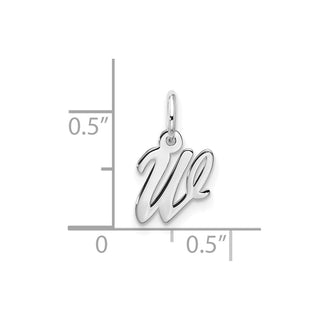 10k White Gold Small Script Initial W Charm 10WC1556W