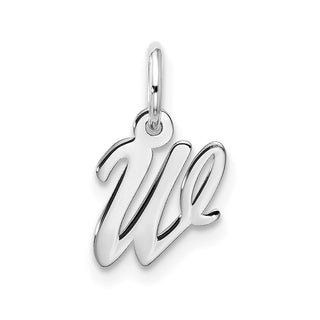 10k White Gold Small Script Initial W Charm 10WC1556W