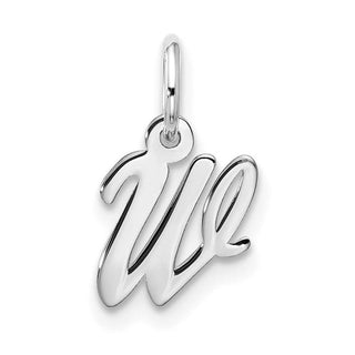 10k White Gold Small Script Initial W Charm 10WC1556W