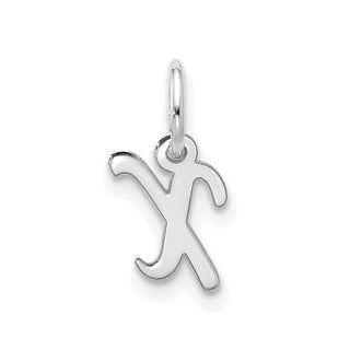 10k White Gold Small Script Initial X Charm