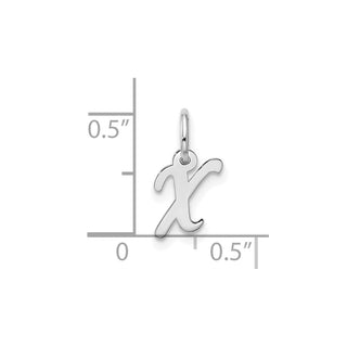 10k White Gold Small Script Initial X Charm