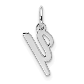 10k White Gold Small Script Initial Y Charm