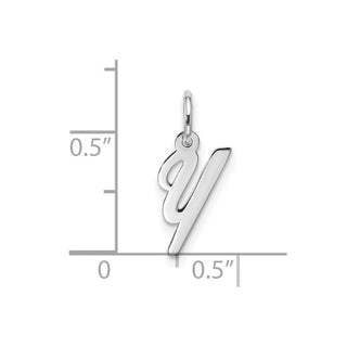 10k White Gold Small Script Initial Y Charm