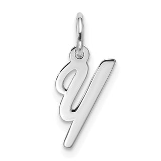 10k White Gold Small Script Initial Y Charm