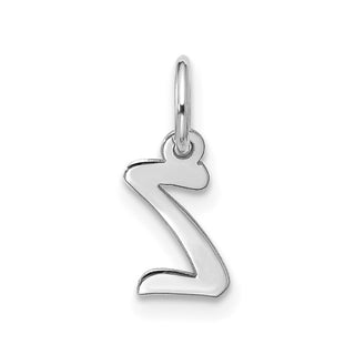 10k White Gold Small Script Initial Z Charm