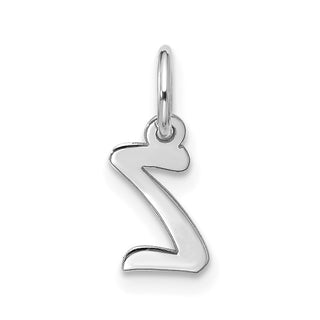 10k White Gold Small Script Initial Z Charm