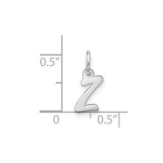10k White Gold Small Script Initial Z Charm