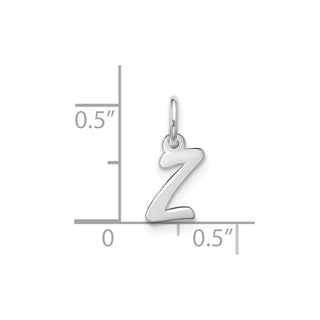 10k White Gold Small Script Initial Z Charm