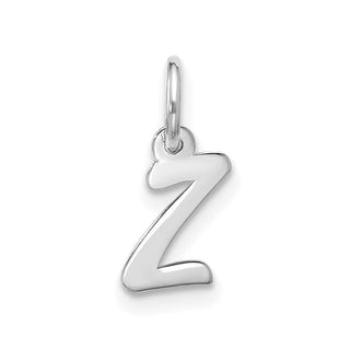 10k White Gold Small Script Initial Z Charm