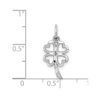 10k White Gold Solid Open 4-Leaf Clover Charm