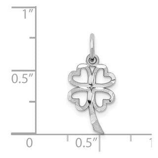10k White Gold Solid Open 4-Leaf Clover Charm