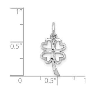 10k White Gold Solid Open 4-Leaf Clover Charm