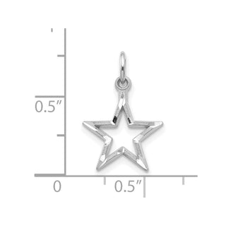 10K White Gold Diamond-cut Star Charm