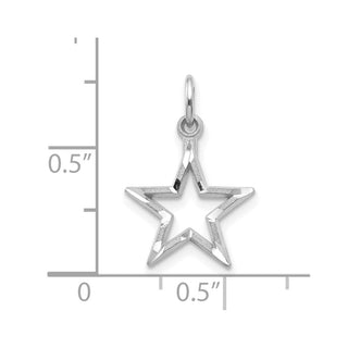 10K White Gold Diamond-cut Star Charm