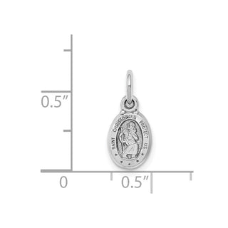 10k White Gold St. Christopher Medal Charm 10WC40