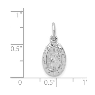 10K White Gold St. Christopher Medal Pendant