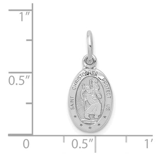 10K White Gold St. Christopher Medal Pendant