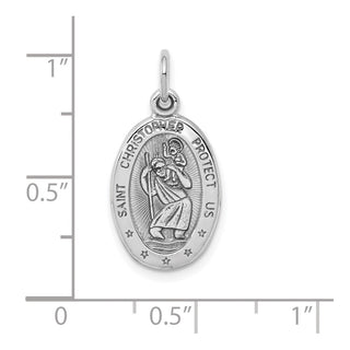 10k White Gold St. Christopher Medal Charm 10WC42