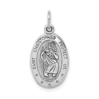 10k White Gold St. Christopher Medal Charm 10WC42