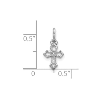 10K White Gold Passion Cross Charm
