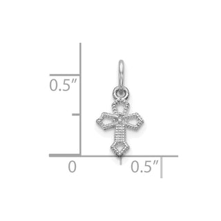 10K White Gold Passion Cross Charm