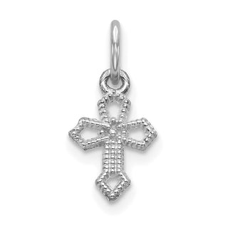 10K White Gold Passion Cross Charm