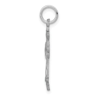 10k White Gold Diamond-cut Cross Charm 10WC45