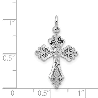10k White Gold Diamond-cut Cross Charm 10WC45