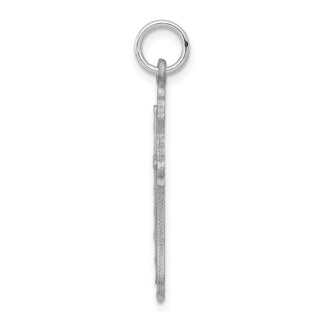 10k White Gold Diamond-cut Cross Charm 10WC46