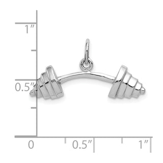 10k White Gold Barbell Charm