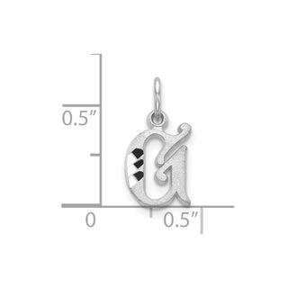 10k White Gold Diamond-cut Initial G Charm