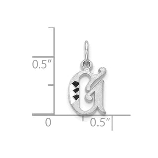 10k White Gold Diamond-cut Initial G Charm