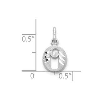 10k White Gold Diamond-cut Initial O Charm
