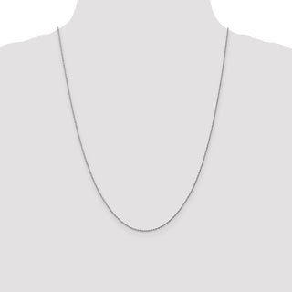 24" 10k White Gold .8mm Lite-Baby Rope Chain