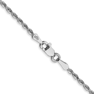 22" 10k White Gold 1.85mm Diamond-cut Quadruple Rope Chain