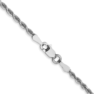 26" 10k White Gold 2mm Diamond-cut Quadruple Rope Chain