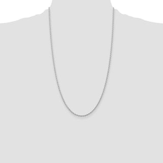 26" 10k White Gold 2mm Diamond-cut Quadruple Rope Chain