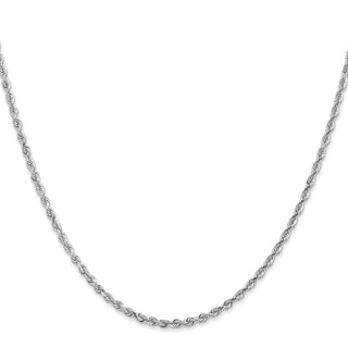 18" 10k White Gold 2.25mm Diamond-cut Quadruple Rope Chain