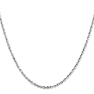 22" 10k White Gold 2.25mm Diamond-cut Quadruple Rope Chain