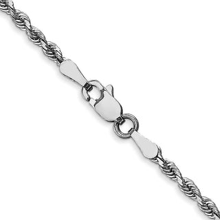 22" 10k White Gold 2.25mm Diamond-cut Quadruple Rope Chain