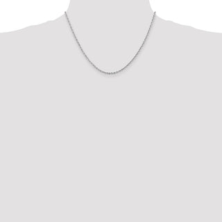 18" 10k White Gold 2.25mm Diamond-cut Quadruple Rope Chain