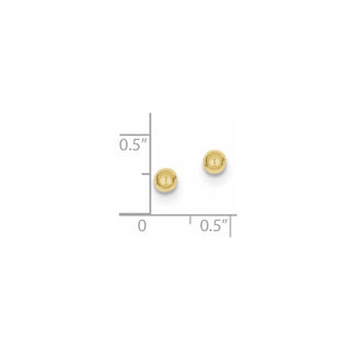 10k Yellow Gold 4mm Polished Ball Stud Earrings