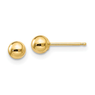 10k Yellow Gold 4mm Polished Ball Stud Earrings