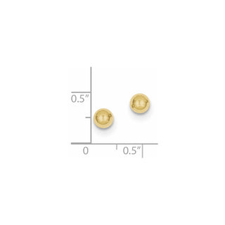 10k Yellow Gold 5mm Polished Ball Stud Earrings