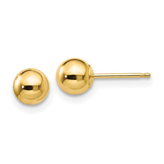 10k Yellow Gold 5mm Polished Ball Stud Earrings