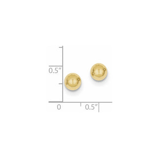 10k Yellow Gold 6mm Polished Ball Stud Earrings
