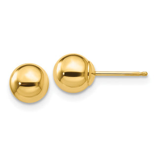10k Yellow Gold 6mm Polished Ball Stud Earrings