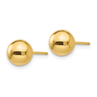 10k Yellow Gold 7mm Polished Ball Stud Earrings