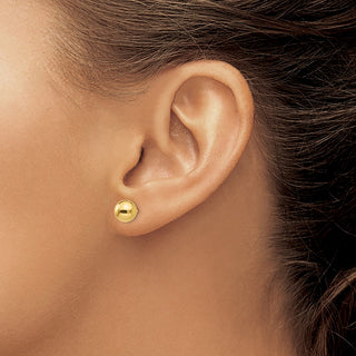 10k Yellow Gold 7mm Polished Ball Stud Earrings