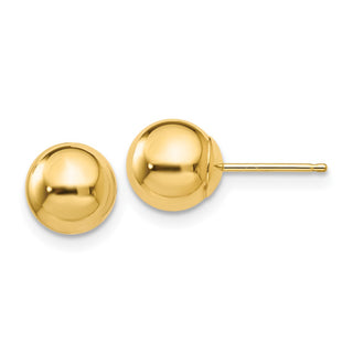 10k Yellow Gold 7mm Polished Ball Stud Earrings